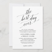 Einfache Schwarz-Weiß-Hochzeit Einladung (Vorderseite)