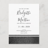 Einfache Schwarz-Weiß-Hochzeit Einladungspostkarte (Vorderseite)