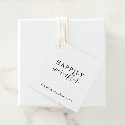 Einfache Schwarz-Weiß-Hochzeit Geschenkanhänger (Beispiel)