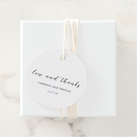 Einfache Schwarz-Weiß-Hochzeit Geschenkanhänger (Beispiel)