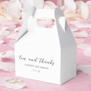 Einfache Schwarz-Weiß-Hochzeit Geschenkschachtel