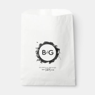 Einfache Schwarz-Weiß-Hochzeit Geschenktütchen