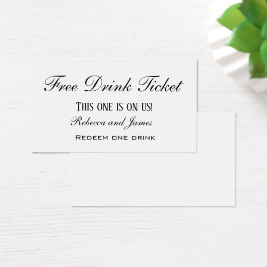 Einfache Schwarz-Weiß-Hochzeit - Gratis-Getränkeka (Schreibtisch)