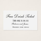 Einfache Schwarz-Weiß-Hochzeit - Gratis-Getränkeka (Vorderseite)