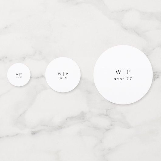 Einfache Schwarz-Weiß-Hochzeit Konfetti (Rückseiten)