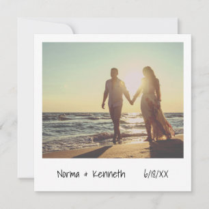 Einfache Schwarz-Weiß-Hochzeit Lässiges Foto Einladung