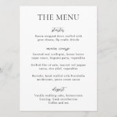 Einfache Schwarz-Weiß-Hochzeit Menükarte (Vorderseite)