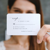 Einfache Schwarz-Weiß-Hochzeit Mitteilungskarte