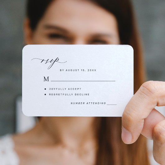 Einfache Schwarz-Weiß-Hochzeit Mitteilungskarte