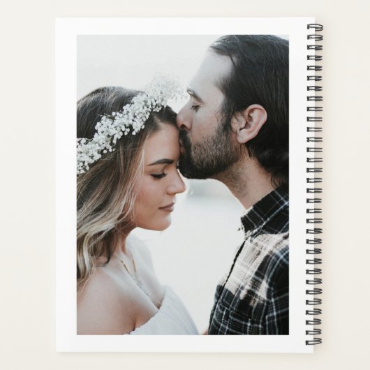 Einfache Schwarz-Weiß-Hochzeit Planer (Rückseite)