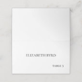 Einfache Schwarz-Weiß-Hochzeit Platzkarte (Außenseite Aufgefaltet)