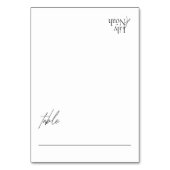 Einfache Schwarz-Weiß-Hochzeit-Platzkarten Tischnummer (Vorderseite)