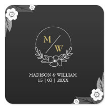 Einfache Schwarz-Weiß-Hochzeit