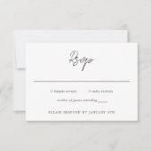 Einfache Schwarz-Weiß-Hochzeit RSVP Karte (Vorderseite)