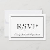Einfache Schwarz-Weiß-Hochzeit RSVP Karte (Vorderseite)