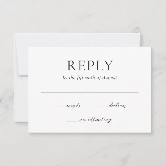 Einfache Schwarz-Weiß-Hochzeit RSVP Karte (Vorderseite)