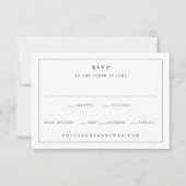 Einfache Schwarz-Weiß-Hochzeit RSVP Karte (Vorderseite)