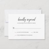 Einfache Schwarz-Weiß-Hochzeit RSVP Karte (Vorderseite)