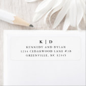 Einfache Schwarz-Weiß-Hochzeit-Rücksendeadresse (Insitu)