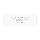 Einfache Schwarz-Weiß-Hochzeit-Rücksendeadressen-A (Vorne)