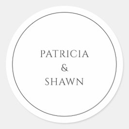 Einfache Schwarz-Weiß-Hochzeit Runder Aufkleber