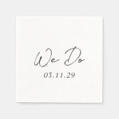 Einfache Schwarz-Weiß-Hochzeit Serviette (Vorderseite)