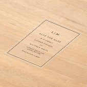 Einfache Schwarz-Weiß-Hochzeit speichern Sie das D Acryleinladungen (Ablage )