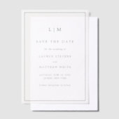 Einfache Schwarz-Weiß-Hochzeit speichern Sie das D Pergament Einladungen (Versetzt)