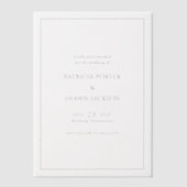 Einfache Schwarz-Weiß-Hochzeit speichern Sie das D Pergament Einladungen (Vorderseite)