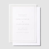 Einfache Schwarz-Weiß-Hochzeit speichern Sie das D Pergament Einladungen (Versetzt)