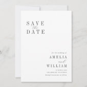 einfache Schwarz-Weiß-Hochzeit speichern Sie das D Save The Date (Vorderseite)