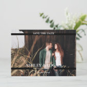 Einfache Schwarz-Weiß-Hochzeit speichern Sie das D Save The Date (Stehend Vorderseite)