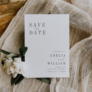 einfache Schwarz-Weiß-Hochzeit speichern Sie das D Save The Date