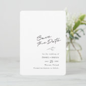 Einfache Schwarz-Weiß-Hochzeit speichern Sie die D Save The Date (Stehend Vorderseite)
