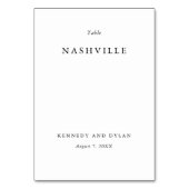 Einfache Schwarz-Weiß-Hochzeit Tischnummer (Rückseite)