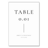 Einfache Schwarz-Weiß-Hochzeit Tischnummer (Rückseite)