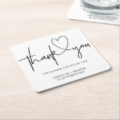 Einfache Schwarz-Weiß-Hochzeit Vielen Dank an die Rechteckiger Pappuntersetzer (angewinkelt)