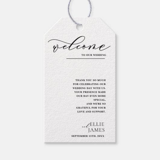 Einfache Schwarz-Weiß-Hochzeit Vielen Dank Geschenkanhänger (Vorderseite)