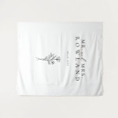 Einfache Schwarz-Weiß-Hochzeit Wandteppich (Vorderseite (Horizontal))