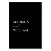 Einfache Schwarz-Weiß-Hochzeiten-Tischnummern Tischnummer (Rückseite)