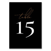 Einfache Schwarz-Weiß-Hochzeiten-Tischnummern Tischnummer (Vorderseite)