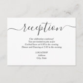 Einfache Schwarz-Weiß-Hochzeitsempfehlung Begleitkarte (Vorderseite)