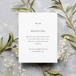 Einfache Schwarz-Weiß-Hochzeitsempfehlung Begleitkarte