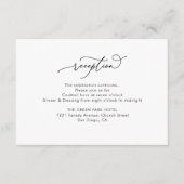 Einfache Schwarz-Weiß-Hochzeitsempfehlung Begleitkarte (Vorderseite)