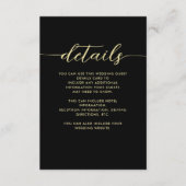 Einfache Schwarz-Weiß-Hochzeitsgast-Details Begleitkarte (Vorderseite)