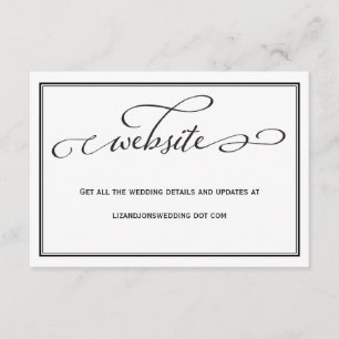 Einfache Schwarz-Weiß-Hochzeitskarte Begleitkarte