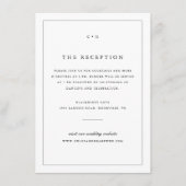 Einfache Schwarz-Weiß-Hochzeitsmonogramm-Empfang Begleitkarte (Vorderseite)