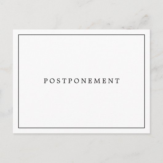 Einfache Schwarz-Weiß-Hochzeitverlängerung Postkarte (Vorderseite)