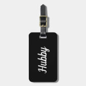 Einfache Schwarz-Weiß-Hubby-Gepäckmarke Gepäckanhänger (Vorderseite vertikal)