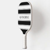 Einfache Schwarz-Weiß-Individuelle Name Pickleball Schläger (Links)